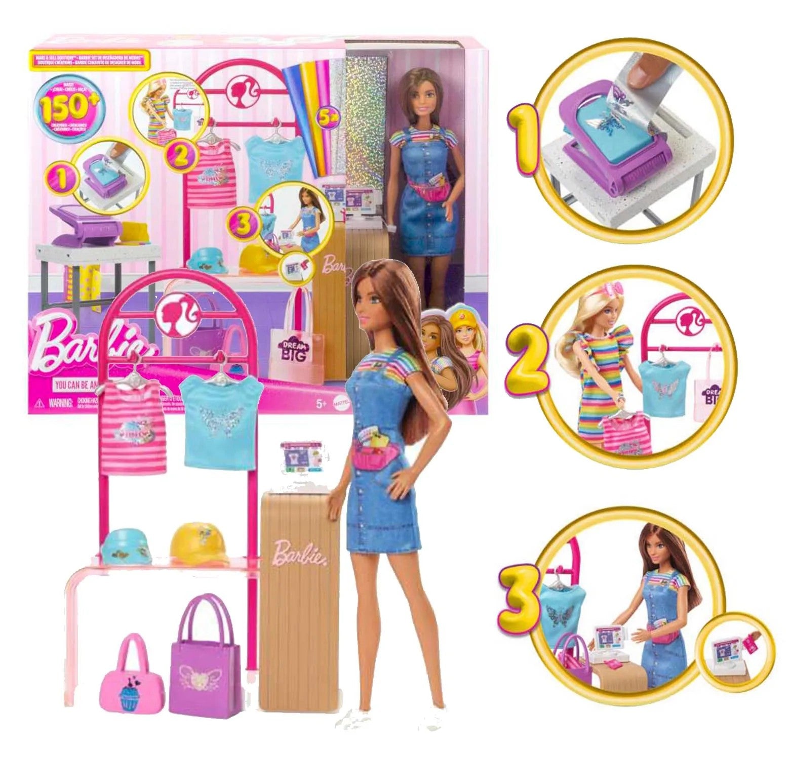 Barbie Fashion Boutique lėlių žaidimų rinkinys HKT78