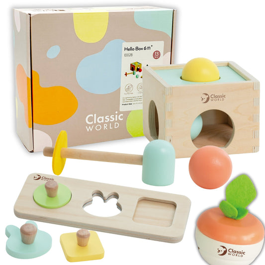 CLASSIC WORLD Pastelowy Zestaw Edukacyjny dla Dzieci Box od 6 do 12 miesiąca - DKhouse