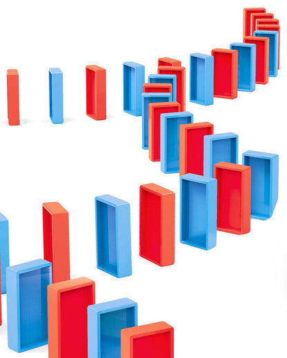 Elektrinis traukinio lokomotyvas Domino blokams su garais 80 vnt.