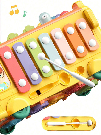 WOOPIE BABY interaktyvus Montessori mokomasis autobusas 6in1 Hammer cimbolai +18 m