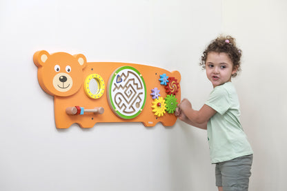 VIGA Teddy Bear jutiminė manipuliavimo lenta Montessori