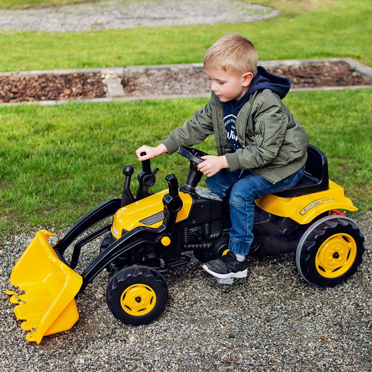 Pedalinis traktorius Farmer MaxTrac klasikinis kaušinis buldozeris - DKhouse