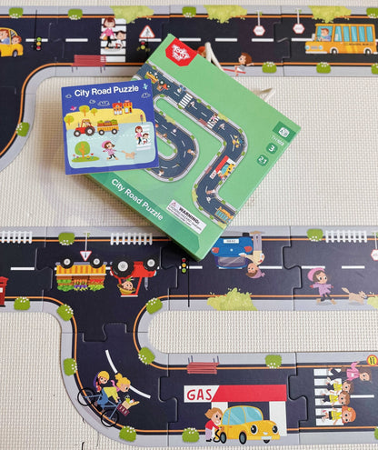 TOOKY TOY Droga Puzzle dla Dzieci Autostrada Makieta 21 el. Certyfikat FSC - DKhouse