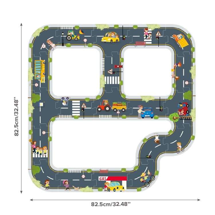 TOOKY TOY Droga Puzzle dla Dzieci Autostrada Makieta 21 el. Certyfikat FSC - DKhouse