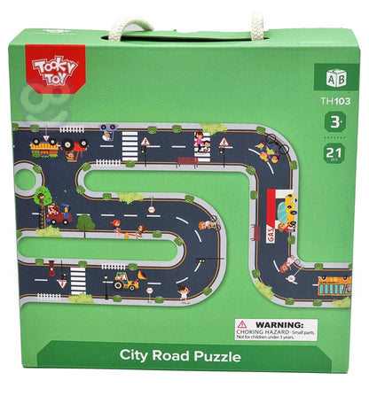 TOOKY TOY Droga Puzzle dla Dzieci Autostrada Makieta 21 el. Certyfikat FSC - DKhouse