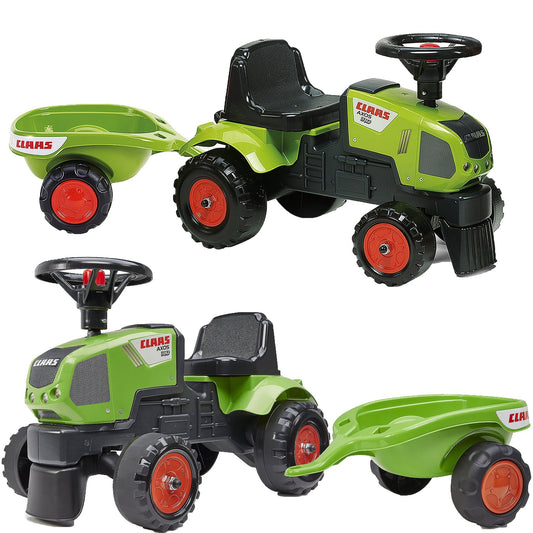 Traktorius Baby Claas Axos 310 Green su priekaba nuo 1 metų - DKhouse