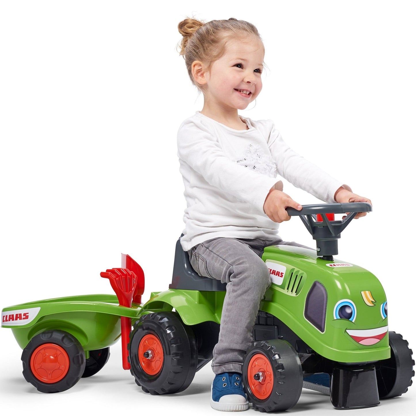 Traktorius Baby Claas Green su priekaba ir priedais nuo 1 metų - DKhouse