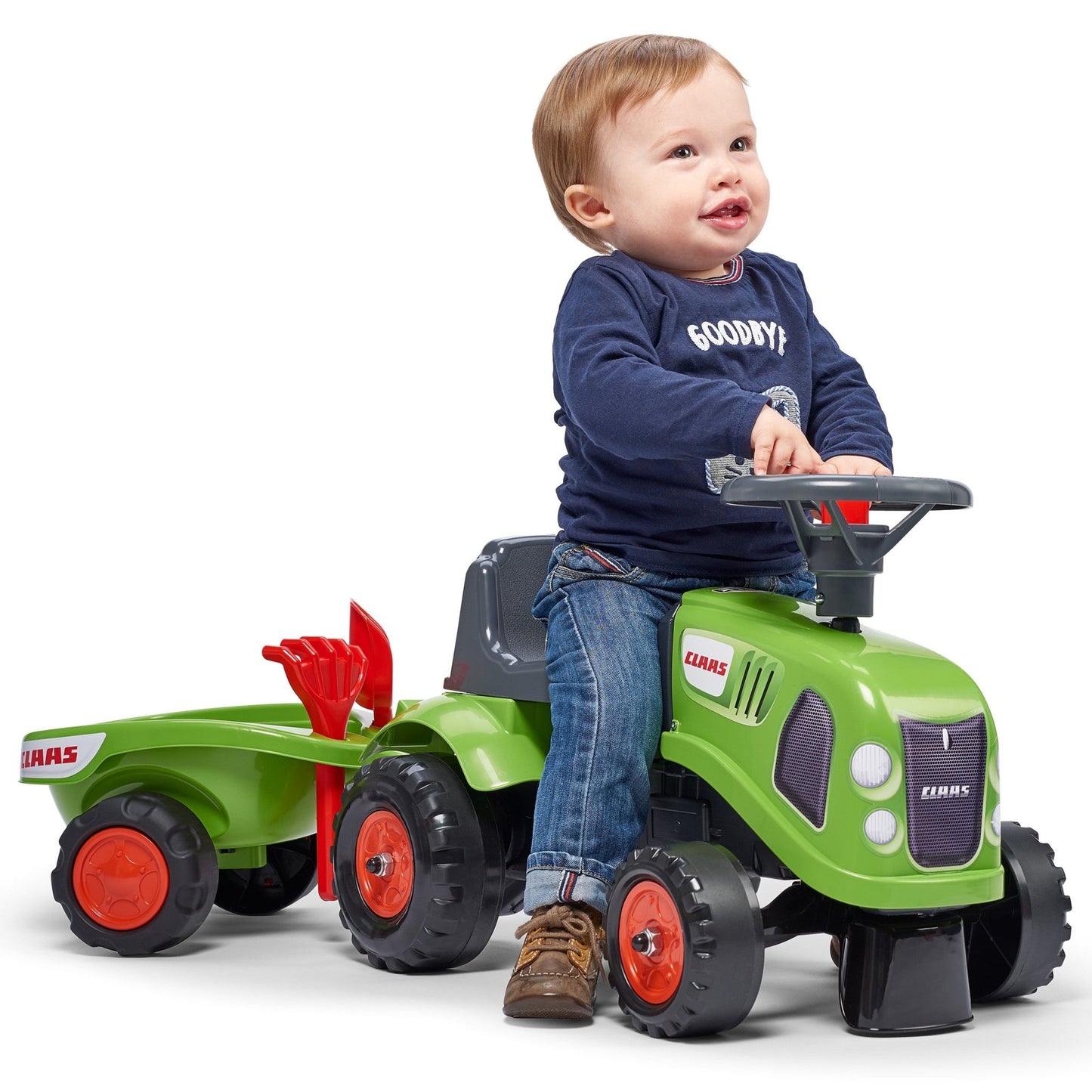 Traktorius Baby Claas Green su priekaba ir priedais nuo 1 metų - DKhouse