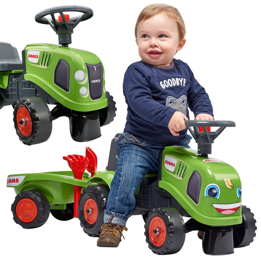 Traktorius Baby Claas Green su priekaba ir priedais nuo 1 metų - DKhouse