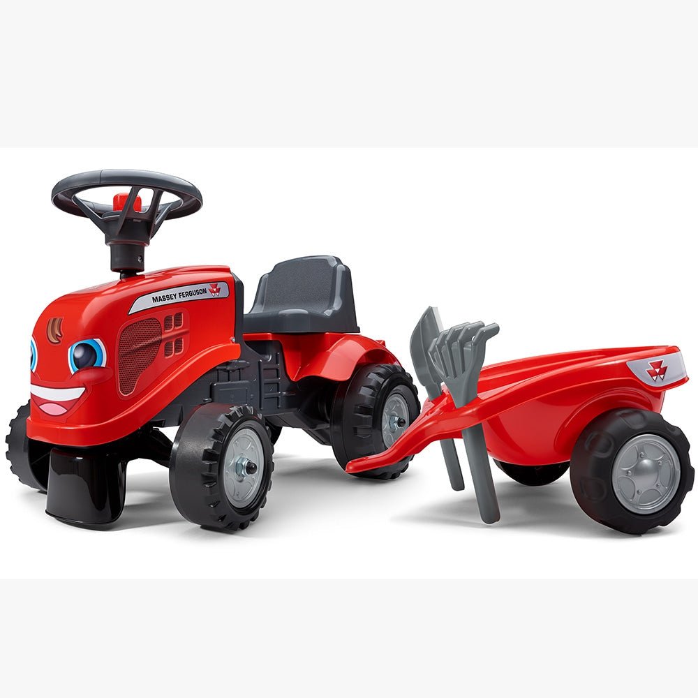 Traktorius Baby Massey Ferguson raudonas su priekaba + Nuo 1 metų - DKhouse