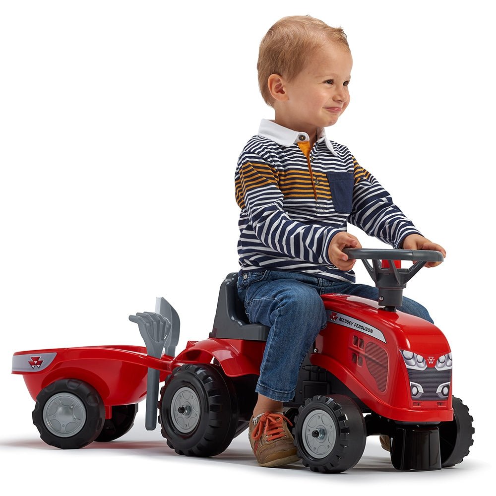 Traktorius Baby Massey Ferguson raudonas su priekaba + Nuo 1 metų - DKhouse