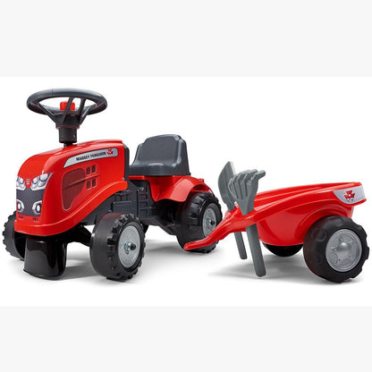 Traktorius Baby Massey Ferguson raudonas su priekaba + Nuo 1 metų - DKhouse