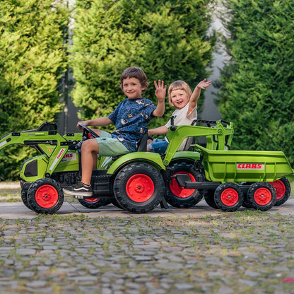 Traktorius didelis CLAAS AVEC Pedal Green su priekaba nuo 3 metų - DKhouse