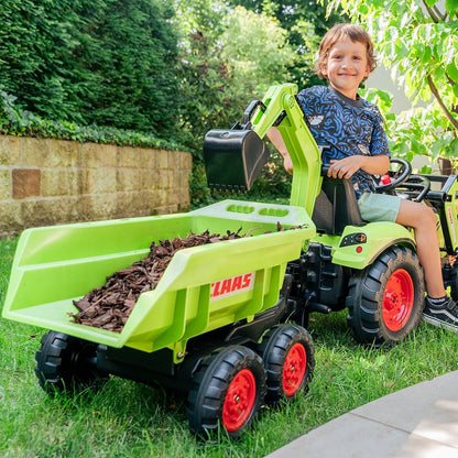 Traktorius didelis CLAAS AVEC Pedal Green su priekaba nuo 3 metų - DKhouse