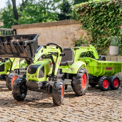 Traktorius didelis CLAAS AVEC Pedal Green su priekaba nuo 3 metų - DKhouse