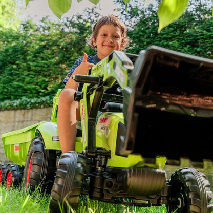 Traktorius didelis CLAAS AVEC Pedal Green su priekaba nuo 3 metų - DKhouse