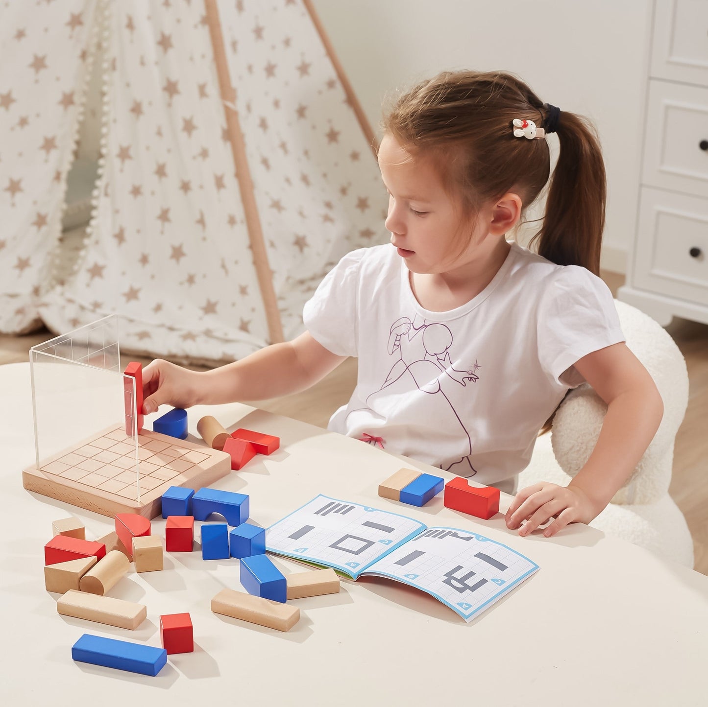 Viga Drewniana Gra Budowanie Klocki 3D Montessori - DKhouse