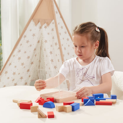 Viga Drewniana Gra Budowanie Klocki 3D Montessori - DKhouse